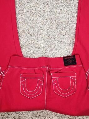 NEW True Religion Pull-On Flare Jeans Red Anniversary Medium